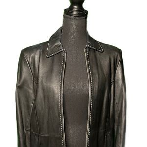 Modern Essentials black genuine leather jacket